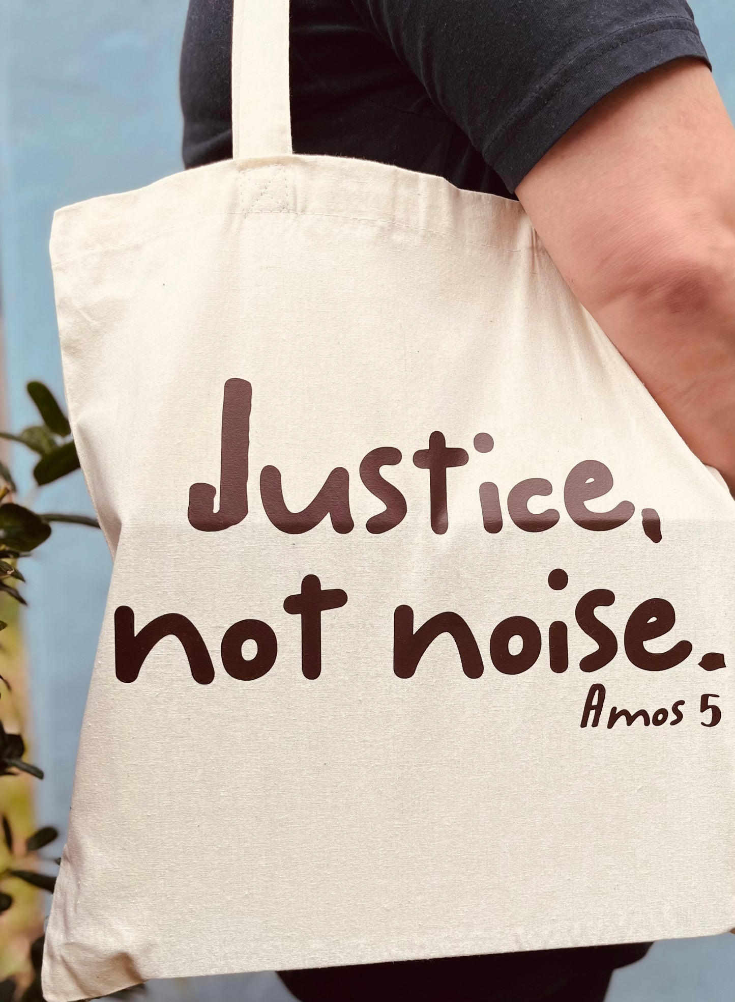 Justice Not Noise Canvas Tote Bag