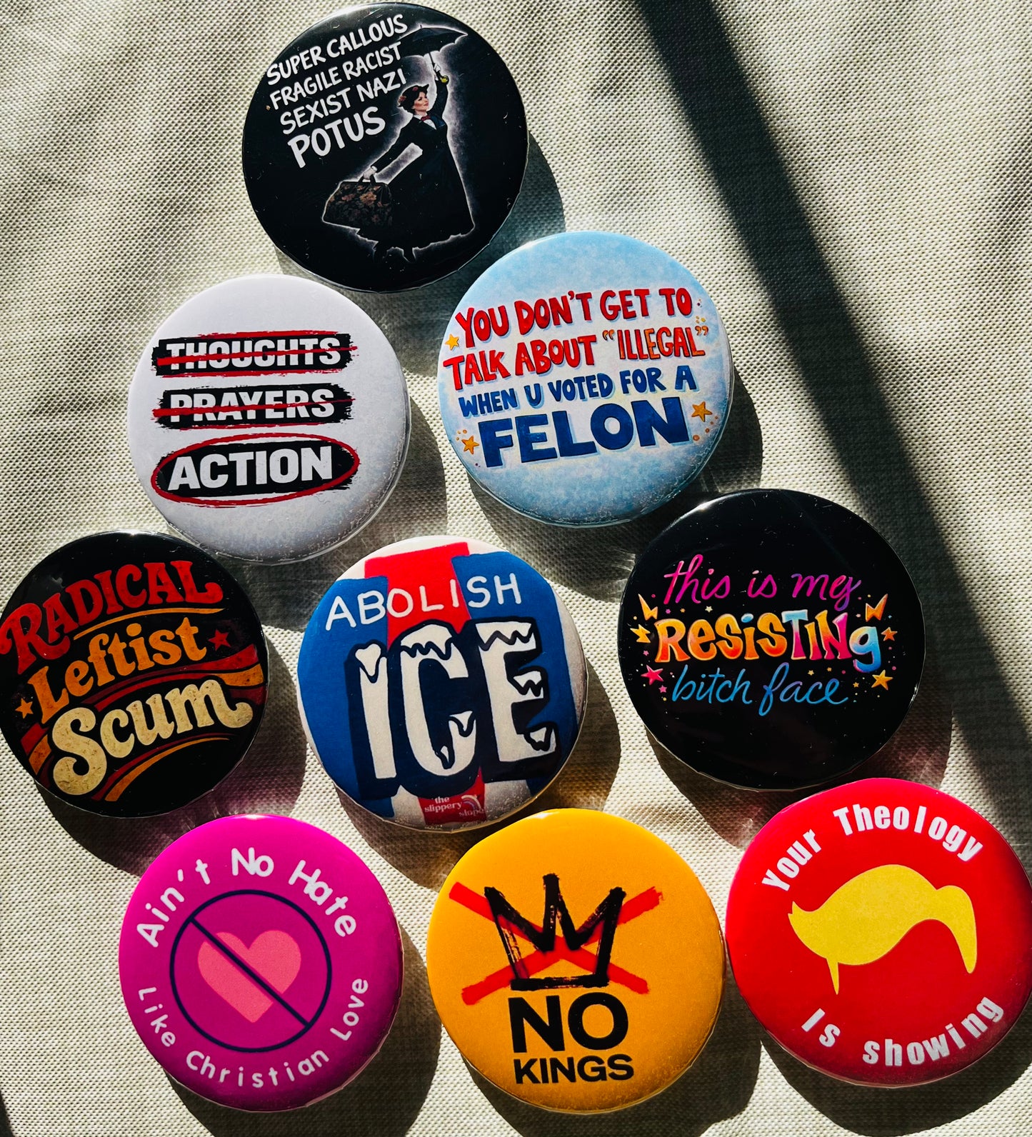 The Slippery Slope Protest Pins