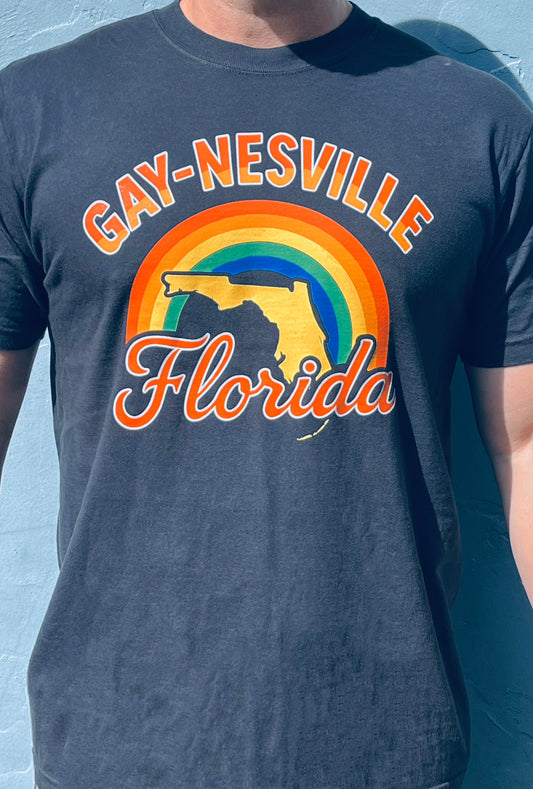 Gay-nesville Florida T-Shirt and Sticker